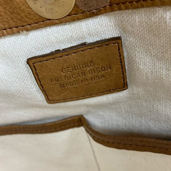 DARK'S Designs in Leather Tote American Bison Leather Made in USA - Picture 9 of 12
